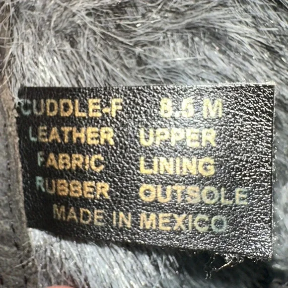 CUDDLE-F Leather Combat Boots 8.5M Fur Lined Lace Up Mid Calf Gray - Picture 7 of 7